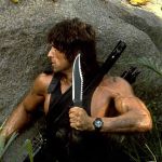 Silvester Stallone si cutitul Rambo 2